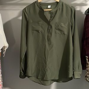 Long sleeve button up top
